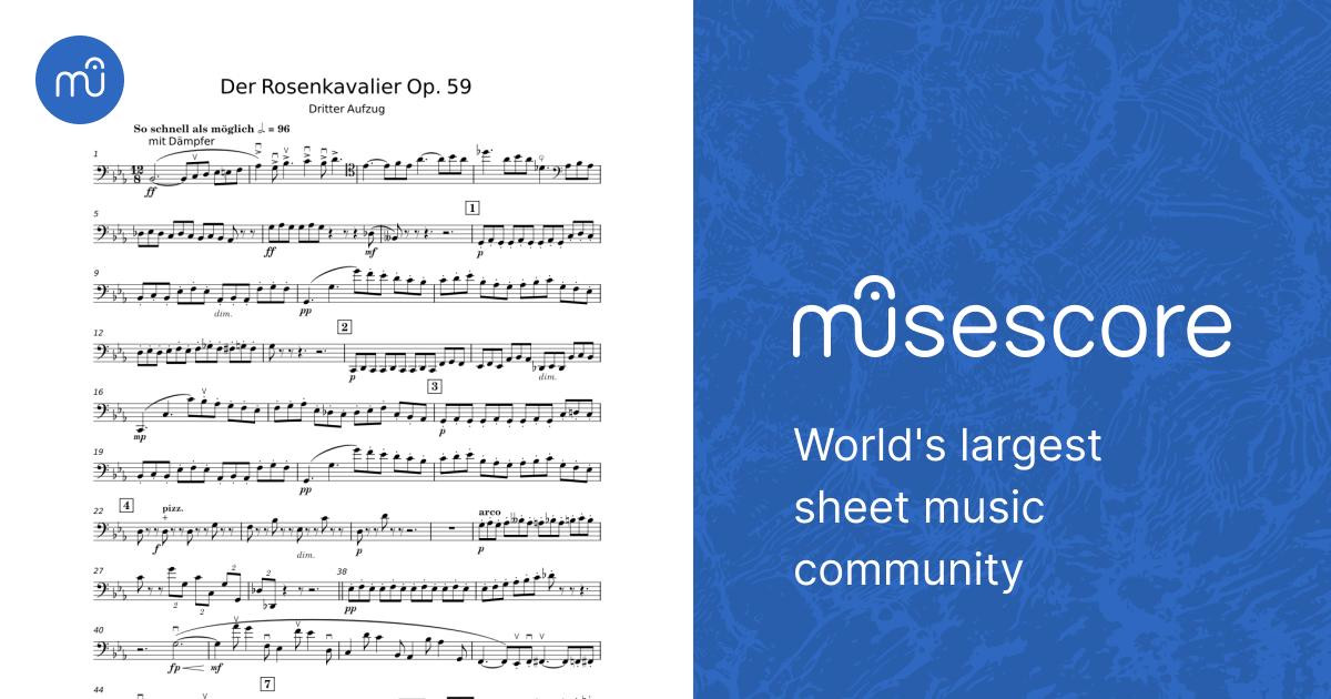 Der Rosenkavalier - Richard Strauss Sheet Music for Cello