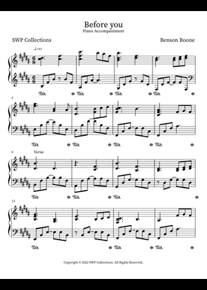 Before you - Benson Boone Sheet Music for Piano (Piano Duo) | MuseScore.com