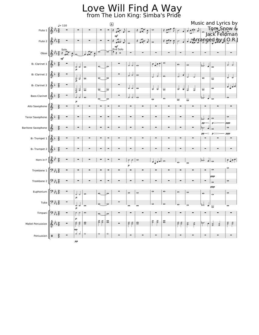 Love Will Find A Way (The Lion King Simba's Pride) Sheet music for