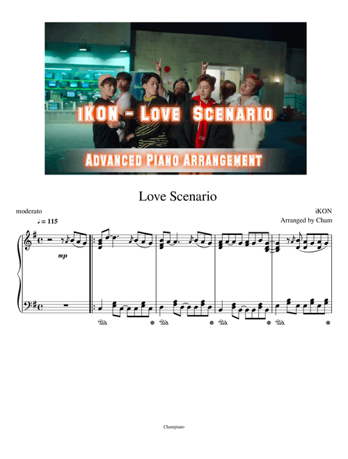 iKON - Love Scenario (Advanced Piano Solo Arrangement) (Arr. Chamal Rashmika) (Piano-Vocal-Guitar)