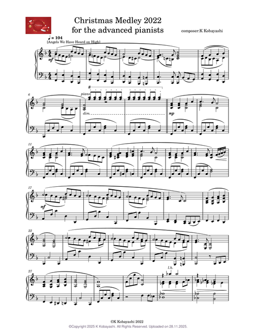 Christmas Medley 2022 for the advanced pianists