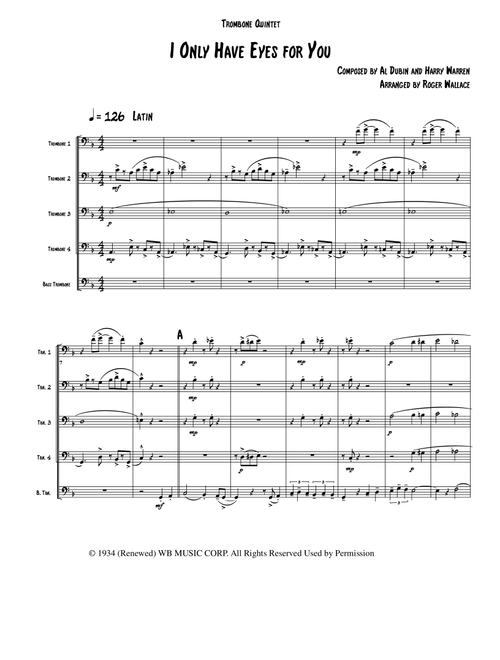 I Only Have Eyes For You (Arr. Roger Wallace) - Harry Warren, Andrea Martin, Al (dp) Dubin (Brass Ensemble)