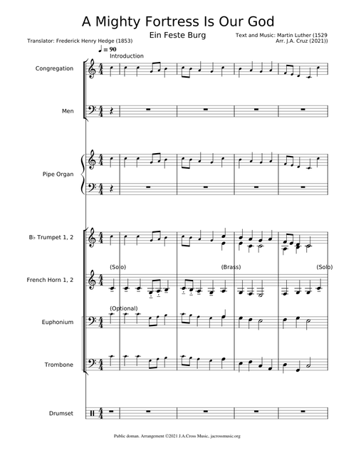 A Mighty Fortress Is Our God – Martin Luther (Arranged: Jaime A. Cruz)