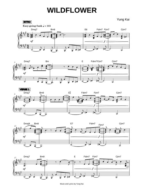 Wildflower - yung kai (Piano Solo)
