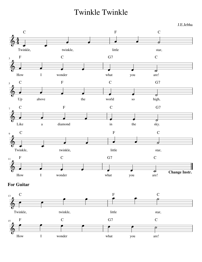 Chord piano twinkle twinkle cheap