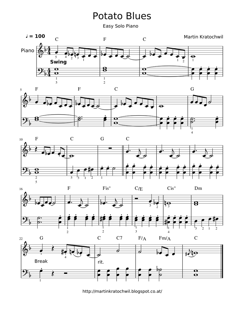 Simple blues piano top