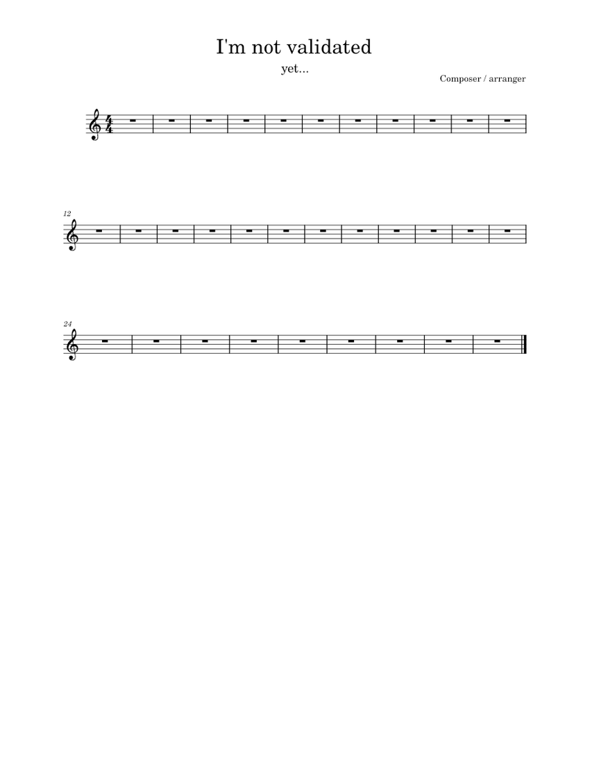 I #39 m not validated yet 2 Sheet music for Piano (Solo) Musescore com