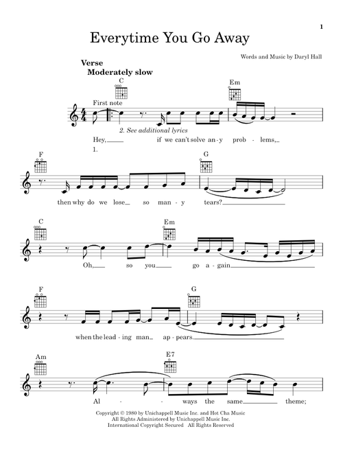 Everytime You Go Away - Paul Young (Ukulele)