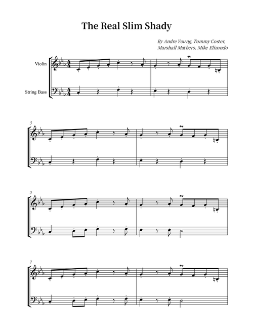 The Real Slim Shady (Arr. Wesley S. SIlva) - Eminem (Instrumental Duet)