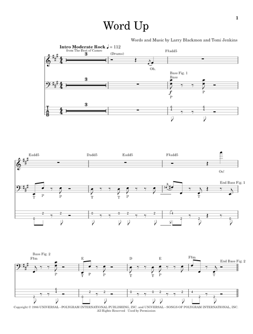 Word Up - Cameo (School of Rock - Bass Guitar)