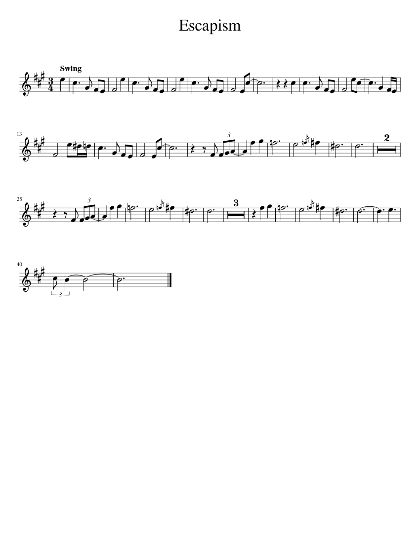 Steven universe escapism Misc Cartoons Sheet music for Saxophone alto (Solo)