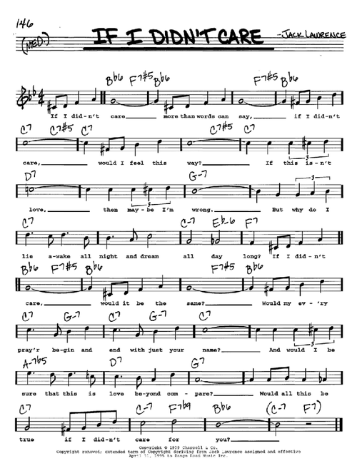 If I Didn't Care - Jack Lawrence, The Ink Spots (Real Book - Melody-Chords-Lyrics)