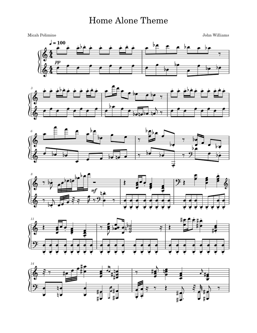 Home_Alone_Theme Sheet music for Piano (Solo)