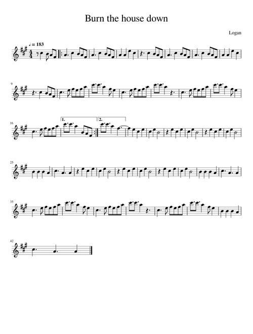 Burn the house down - Alto Sax
