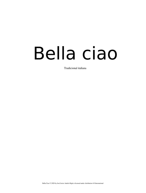 Bella ciao arreglo completo