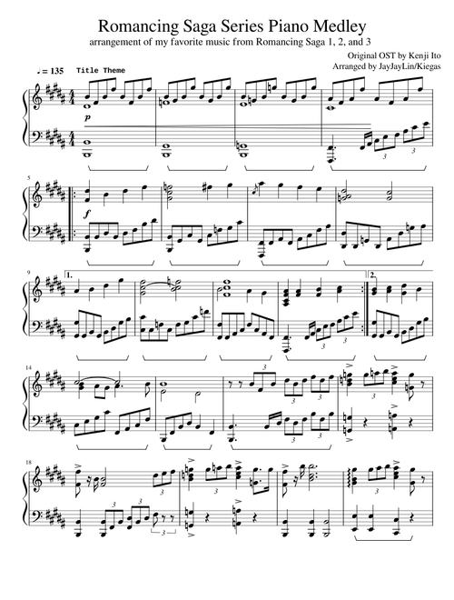 Romancing Saga Series Piano Medley