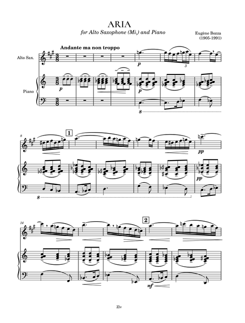 ARIA (Arr. Zellev) - Eugène Bozza (Alto Sax and Piano)