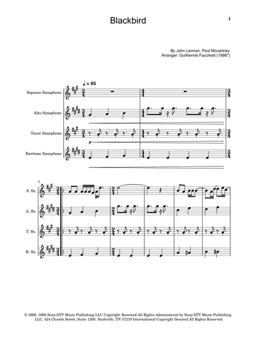 Blackbird (Arr. Guilherme Facchetti) - The Beatles (Woodwind Ensemble)
