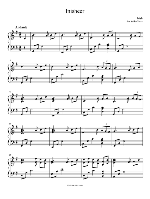 Inisheer (Arr. Keiko Sassa) - Traditional Irish (Harp)