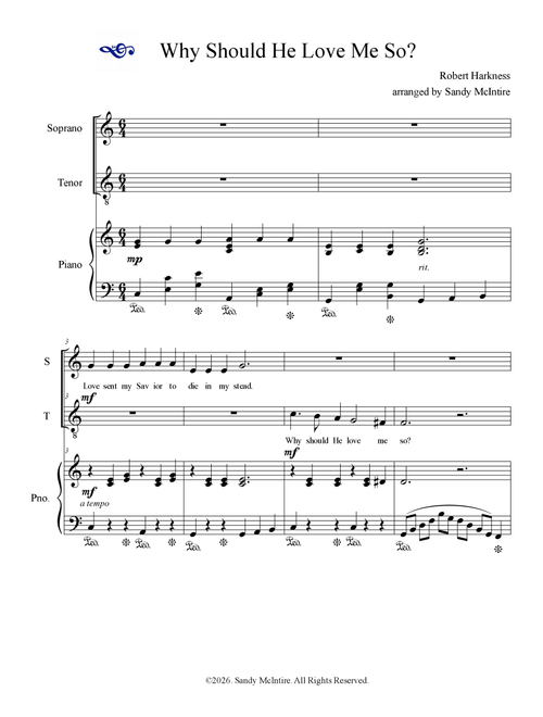 Why Should He Love Me So? (Arr. Sandy McIntire) - Robert Harkness (Voice Duet and Piano)