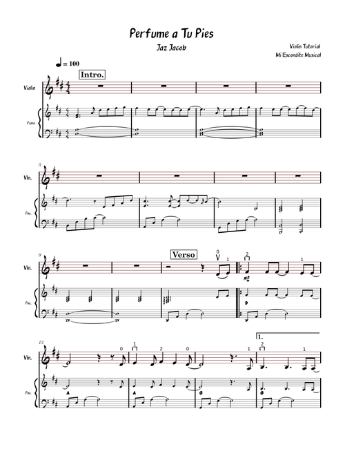 Perfume a tus pies - Violin y Piano