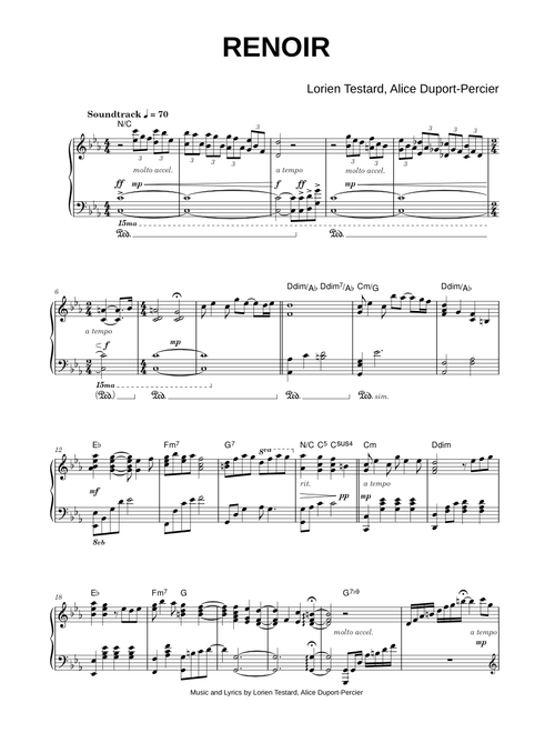 Renoir - Lorien Testard, Alice Duport-Percier (Piano)