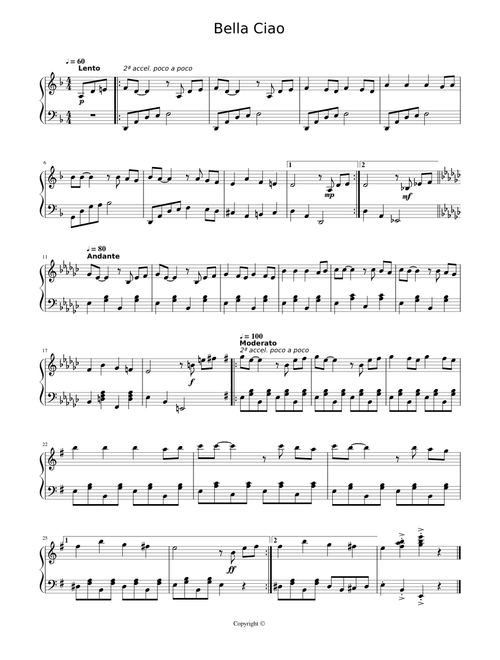 Bella ciao Piano