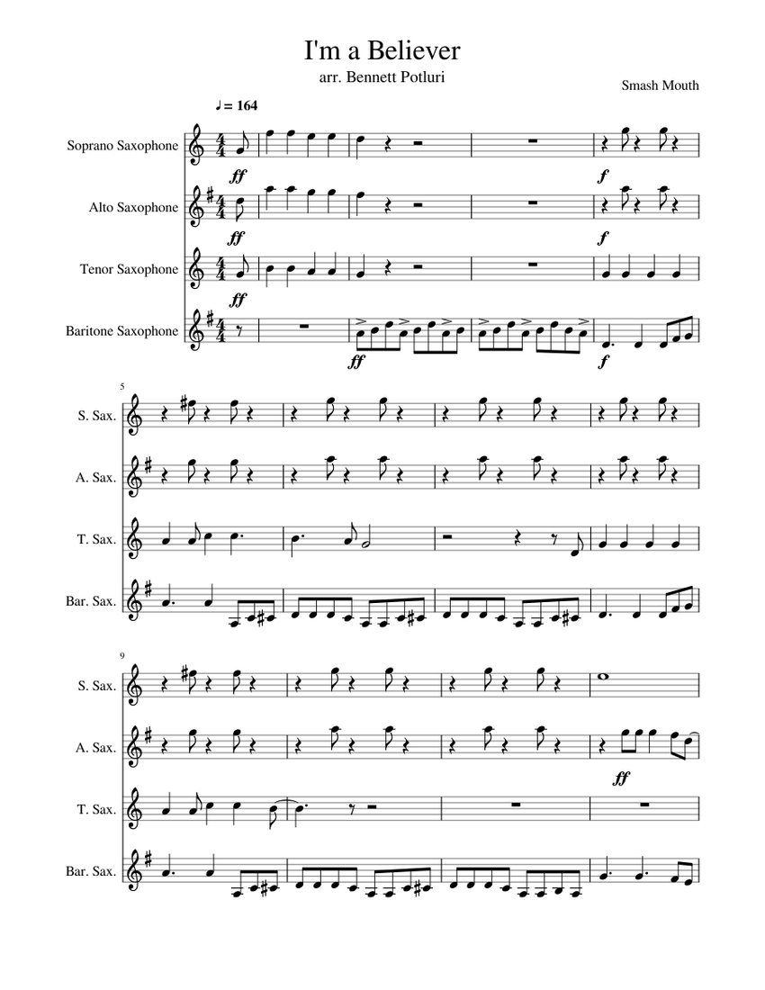 Believer saxophone online