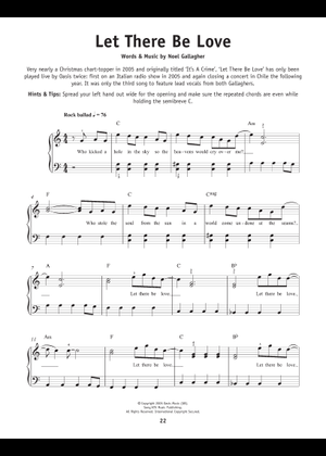 Play Official version of Let there be love Sheet Music by Oasis