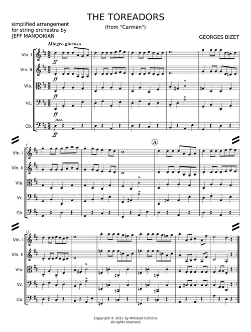Carmen - march of the toreadors - Georges Bizet