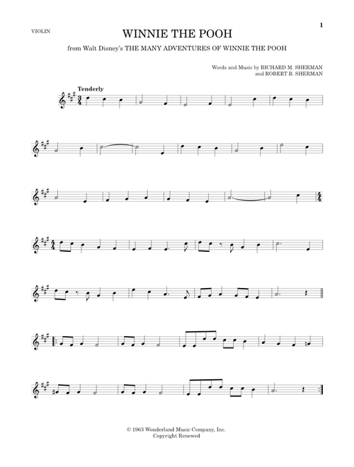 Winnie The Pooh (from The Many Adventures Of Winnie The Pooh) - Sherman Brothers, Robert B Sherman, Richard M Sherman (Violin Solo)