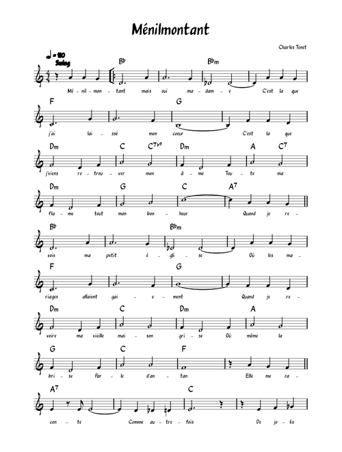 Ménilmontant – Charles Trenet Ménilmontant