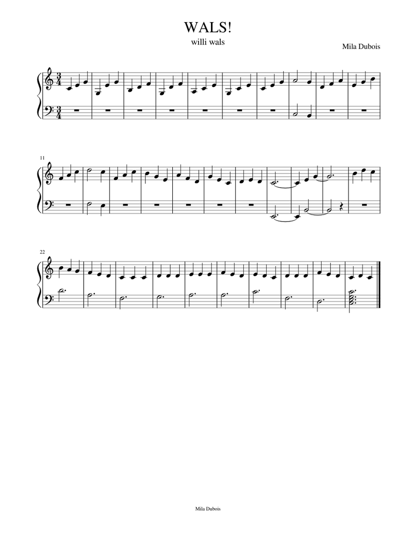 WALS! Sheet music for Piano (Solo) | Musescore.com