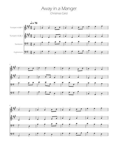 Away in a Manger - Brass Quartet (Arr. Ygor Nunes) - William J Kirkpatrick (Brass Ensemble)