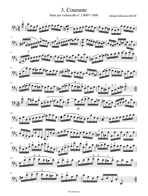 J. S. Bach - Cello Suite n° 2 BWV 1008 - 3. Courante