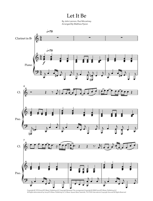 Let It Be (Arr. Matthew pyeon) - Kris Allen (Clarinet and Piano)
