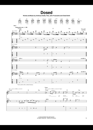 Dosed - Red Hot Chili Peppers Sheet Music for Piano, Violin