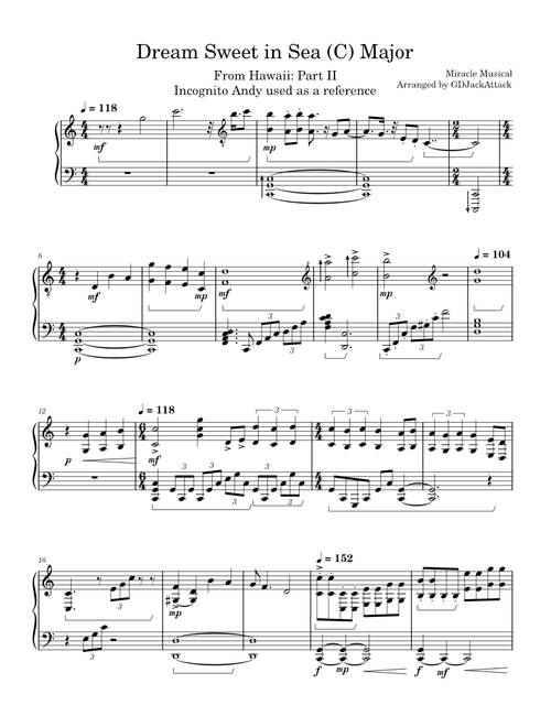 Dream Sweet in Sea Major - Miracle Musical