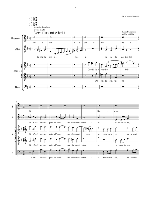 Occhi lucenti e belli - Luca Marenzio