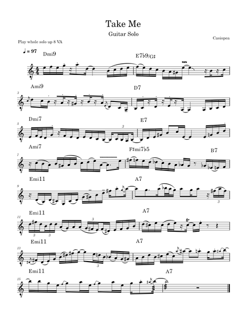 Take Me, Guitar Solo – Casiopea