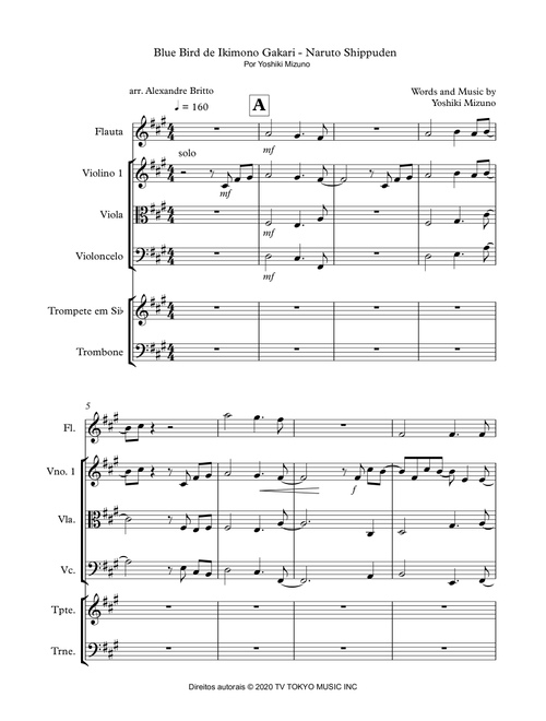 Ikimono Gakari's Blue Bird (Arr. Alexandre Britto) - Yoshiki Mizuno (Small Ensemble)
