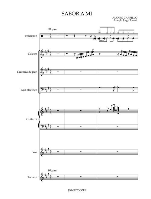 Sabor a mi (Be true to me) (Arr. Jorge Tocorá) - Alvaro Carillo (Small Ensemble)
