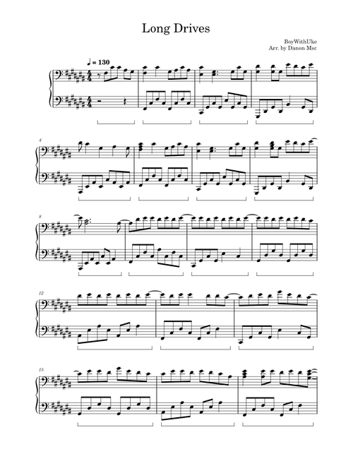 Long Drives – BoyWithUke (Full Piano Cover)