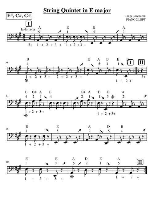 String Quintet in E major, G.275 – Luigi Boccherini Boccherini. Beginning Piano