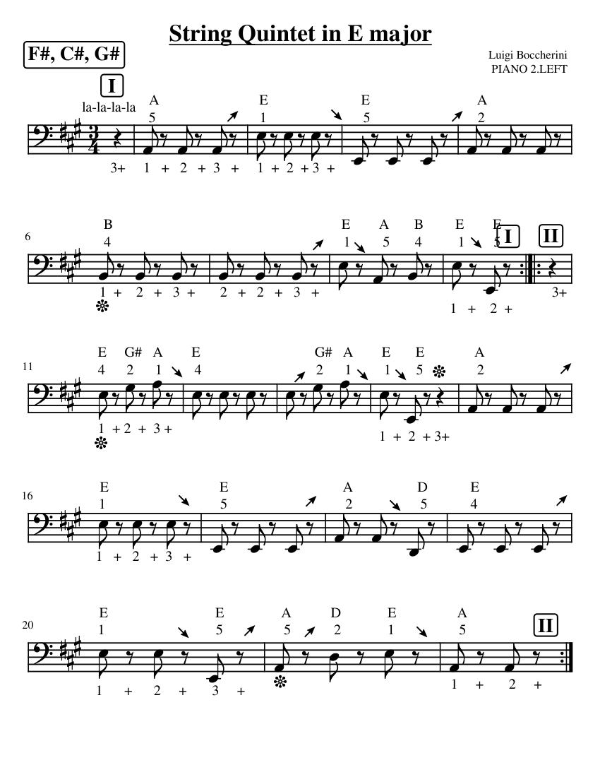 String Quintet in E major, G.275 – Luigi Boccherini