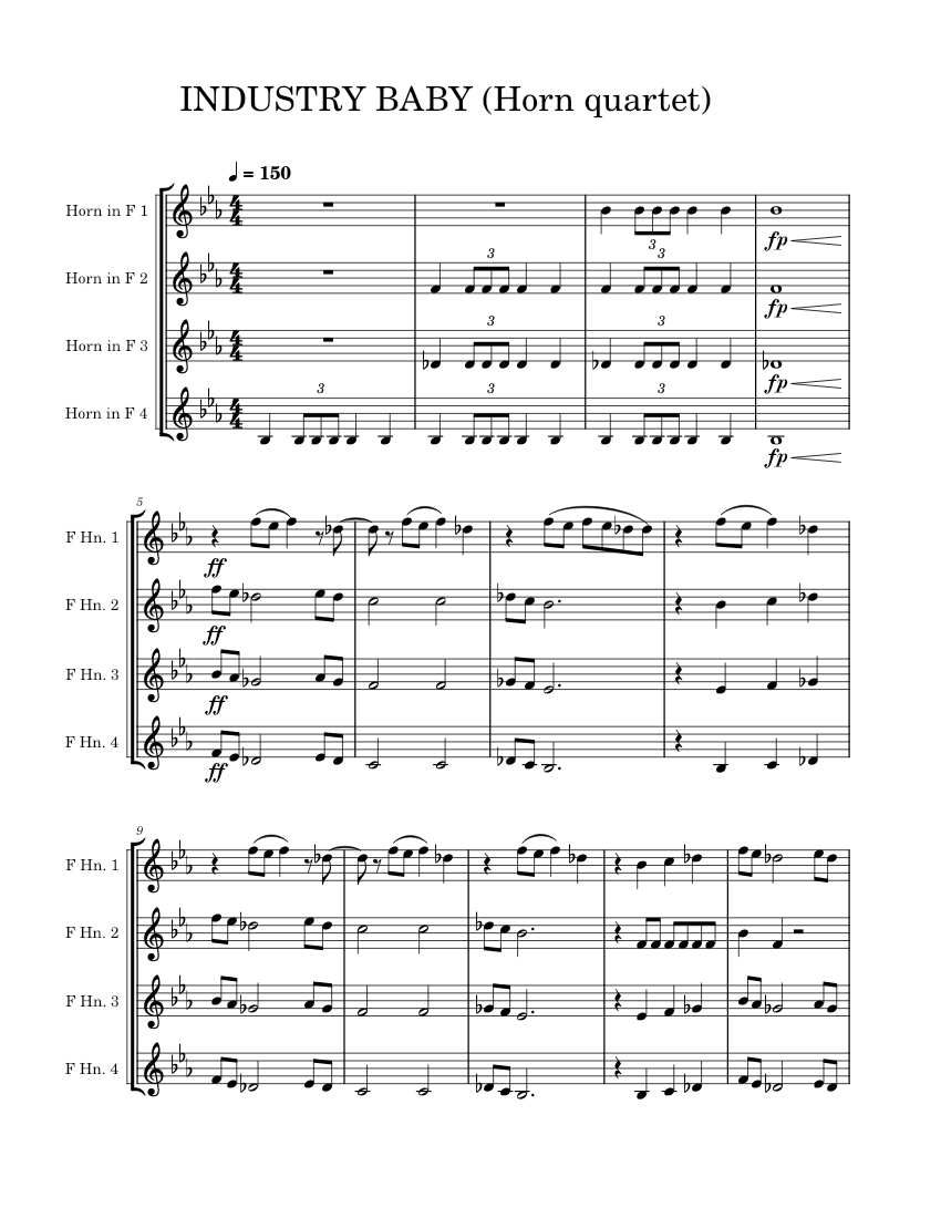 Industry Baby Lil Nas X Industry Baby Horn/Mellophone Quartet Sheet