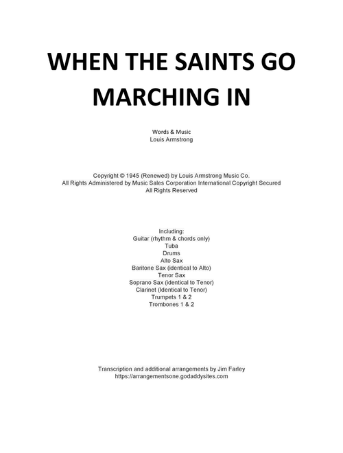 When The Saints Go Marching In (Arr. Jim Farley) - Louis Armstrong (Large Ensemble)