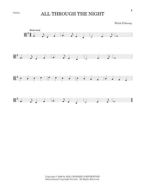 All Through The Night - Welsh Folksong (Viola Solo)