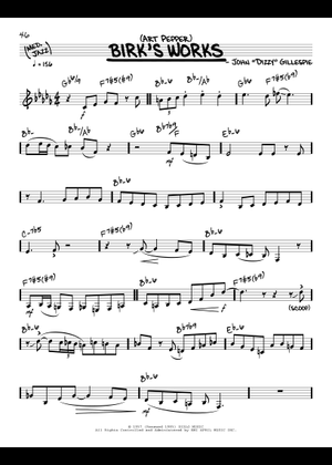 Birks Works - Dizzy Gillespie Sheet Music with Chords for Piano