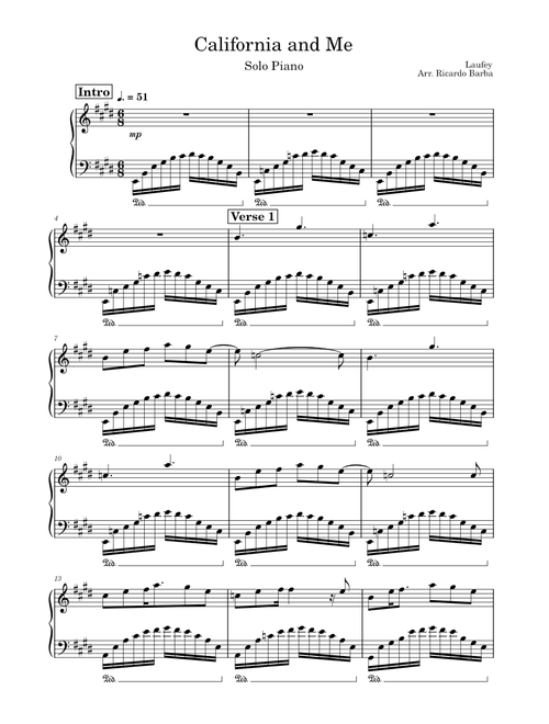California and Me – Laufey - Solo Piano